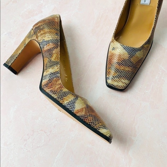 VTG Sacha London Camo Snakeskin Heels Sz 7AA - Picture 14 of 14